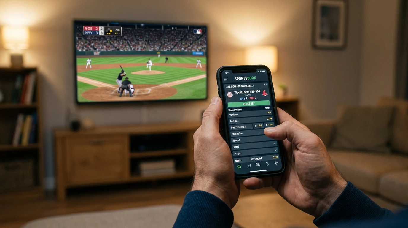 Mobile sportsbook screen showing MLB live betting markets with inning-by-inning odds