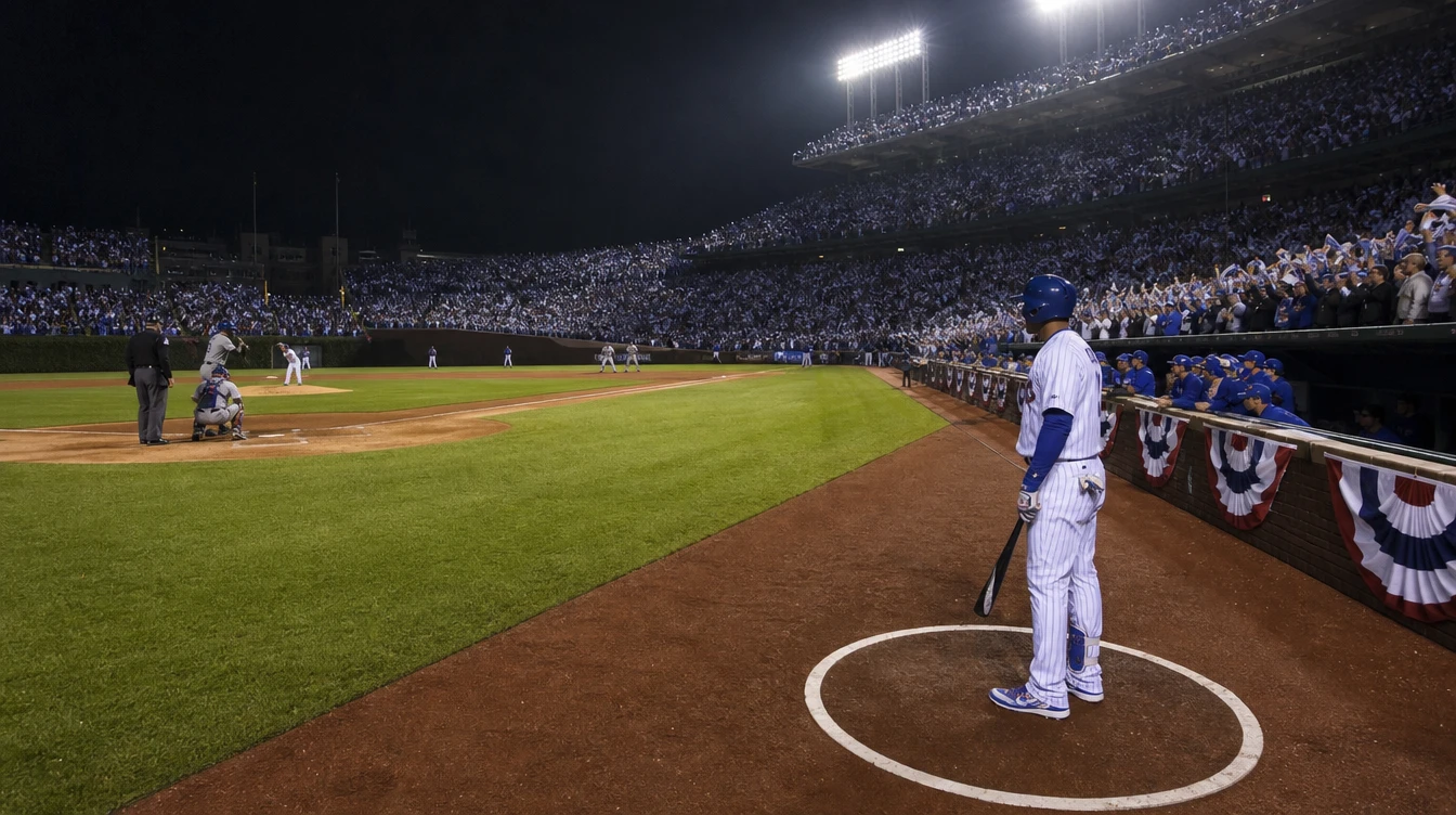 MLB postseason scoreboard with playoff bracket and shifting odds overlay