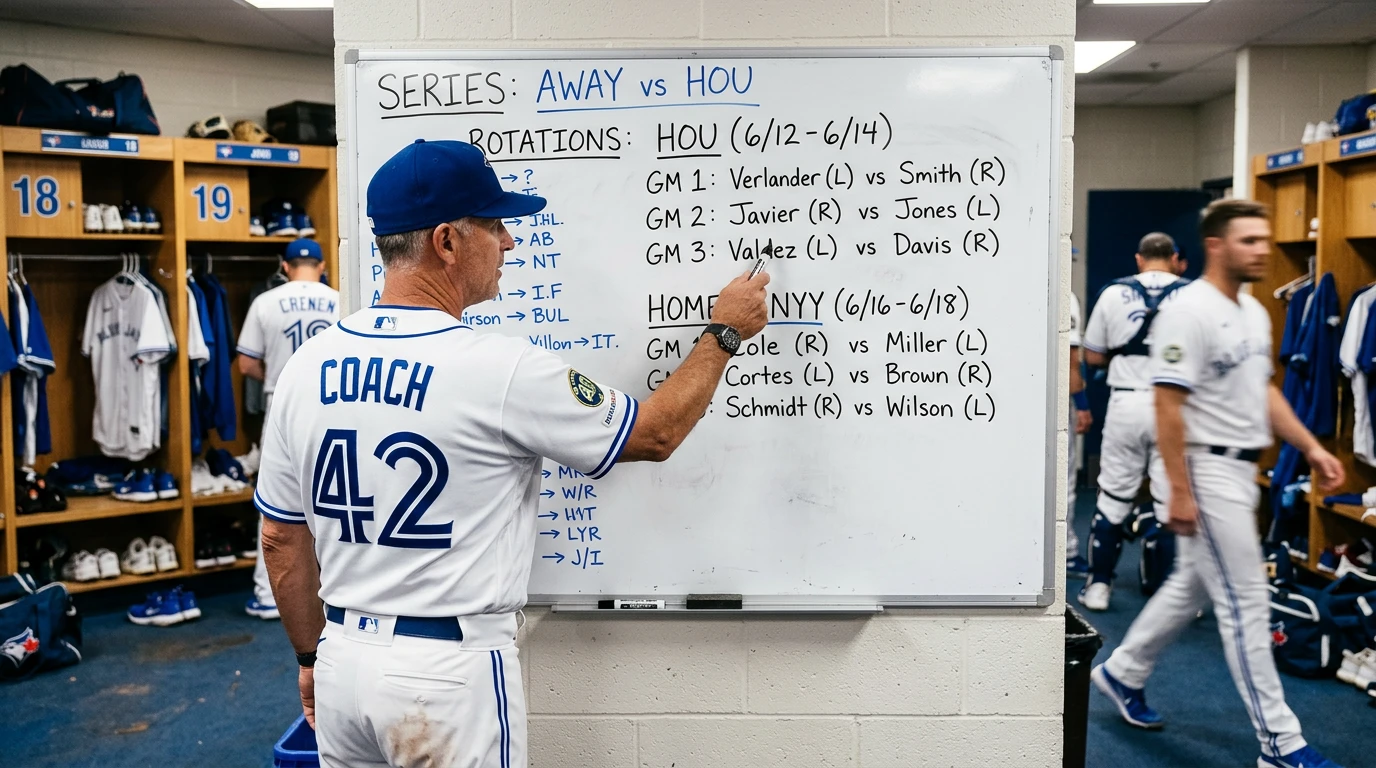 MLB schedule grid with highlighted look-ahead, letdown and sandwich game spots