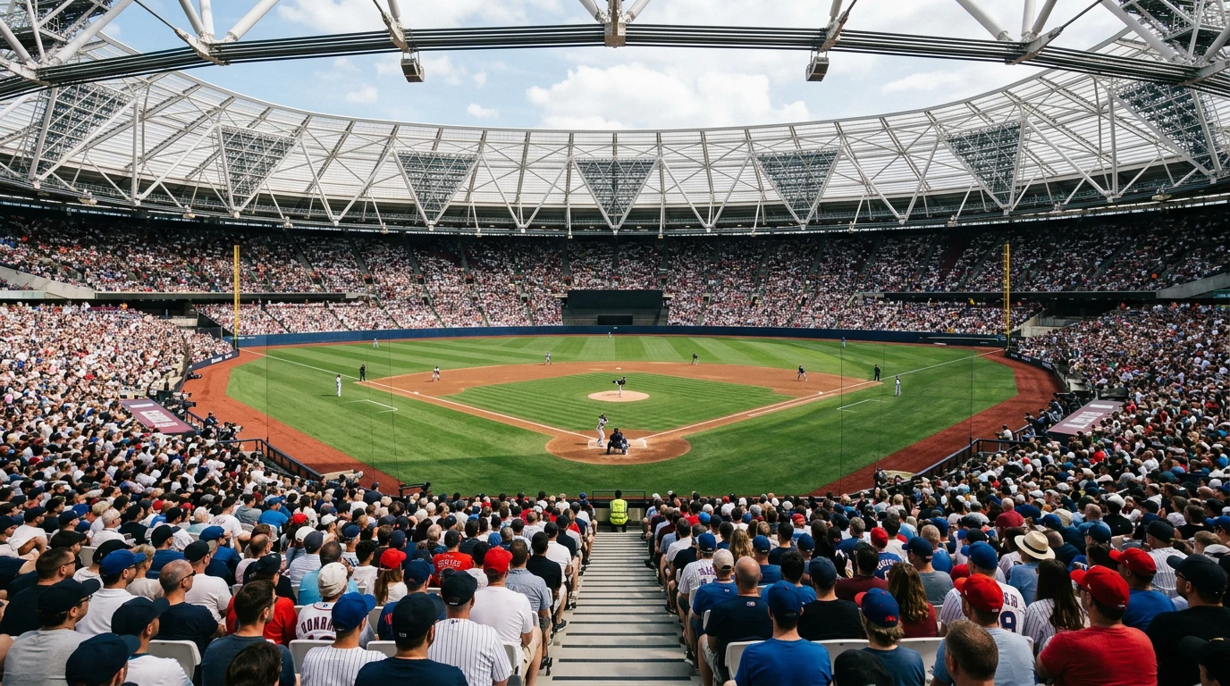 MLB London Series at London Stadium with UK punters watching from the stands
