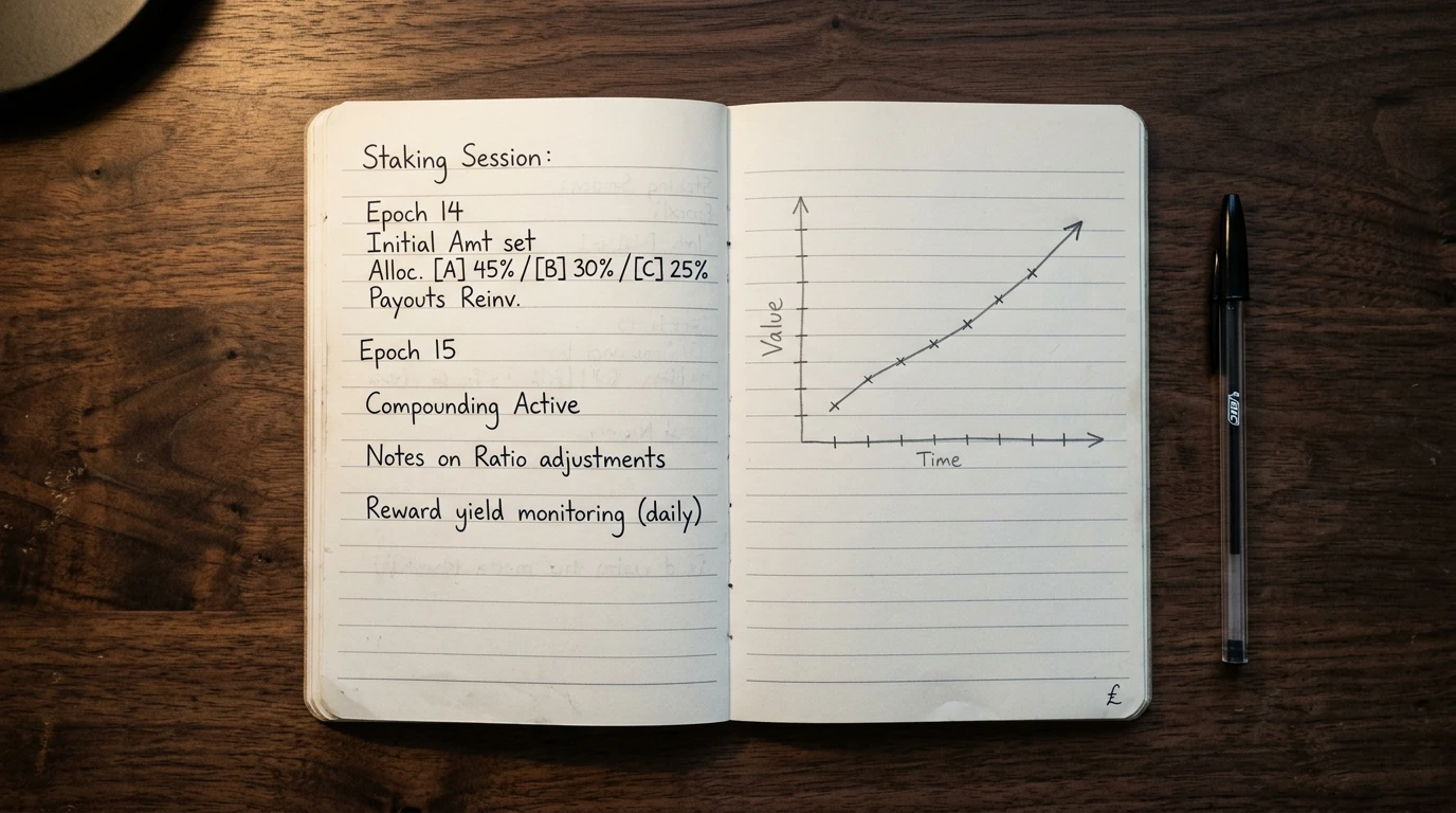 UK punter's open notebook on a desk with handwritten staking notes, simple line graph drawn in pencil, no calculator visible.